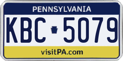 PA license plate KBC5079