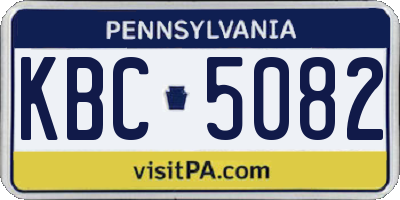 PA license plate KBC5082