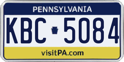 PA license plate KBC5084