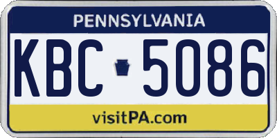 PA license plate KBC5086