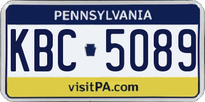 PA license plate KBC5089