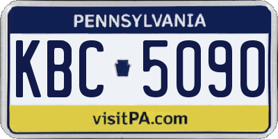 PA license plate KBC5090