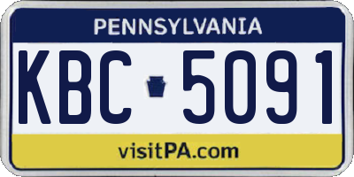 PA license plate KBC5091