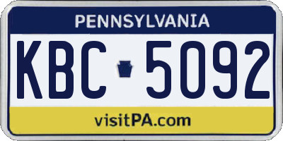 PA license plate KBC5092