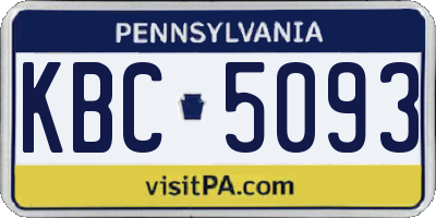 PA license plate KBC5093