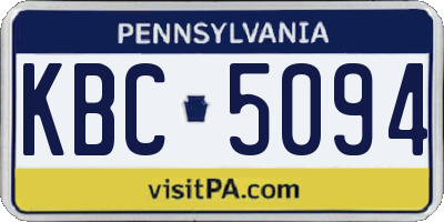 PA license plate KBC5094