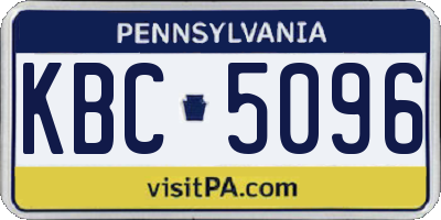 PA license plate KBC5096