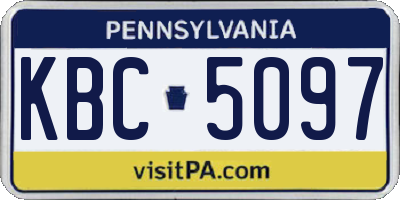 PA license plate KBC5097