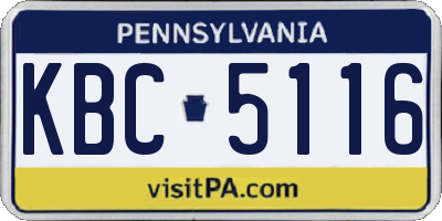 PA license plate KBC5116