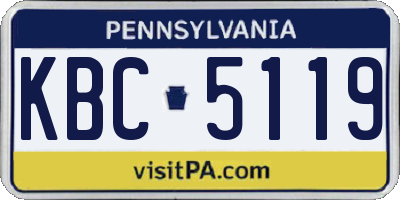 PA license plate KBC5119