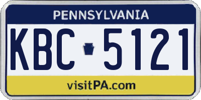 PA license plate KBC5121