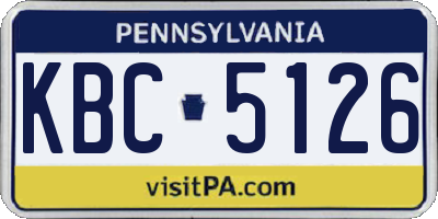 PA license plate KBC5126