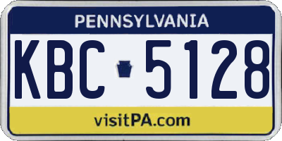 PA license plate KBC5128