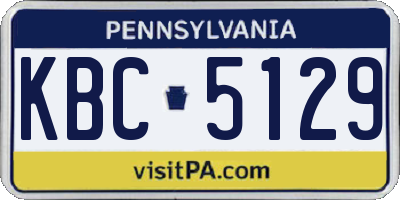 PA license plate KBC5129
