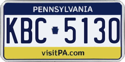 PA license plate KBC5130