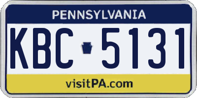 PA license plate KBC5131
