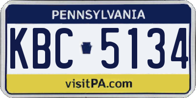 PA license plate KBC5134