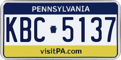 PA license plate KBC5137