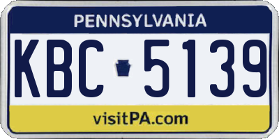 PA license plate KBC5139