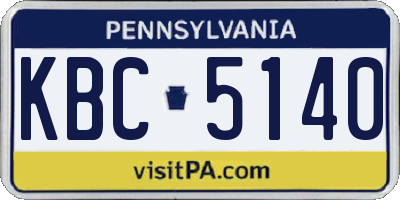 PA license plate KBC5140