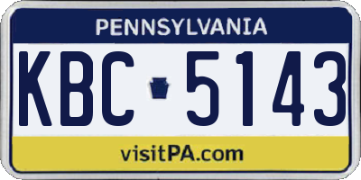 PA license plate KBC5143
