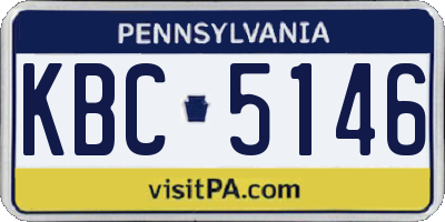 PA license plate KBC5146