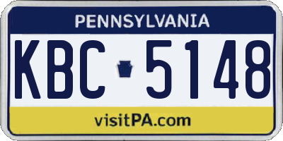 PA license plate KBC5148