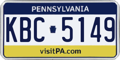PA license plate KBC5149