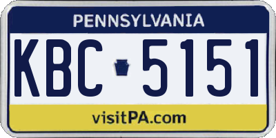 PA license plate KBC5151