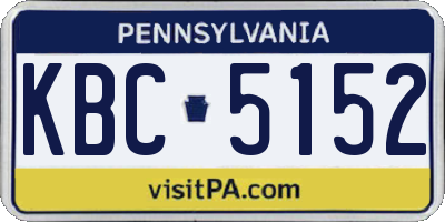 PA license plate KBC5152