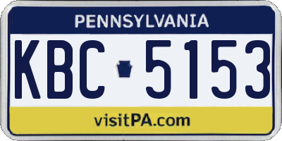 PA license plate KBC5153