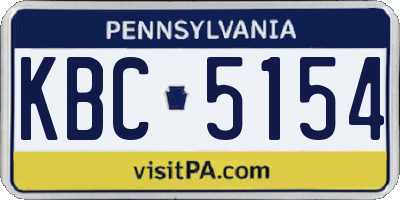 PA license plate KBC5154