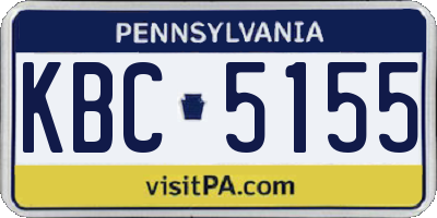 PA license plate KBC5155