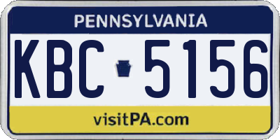 PA license plate KBC5156