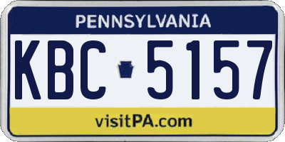 PA license plate KBC5157