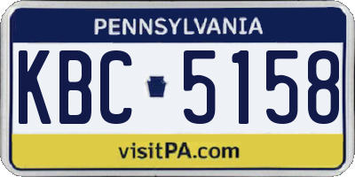 PA license plate KBC5158