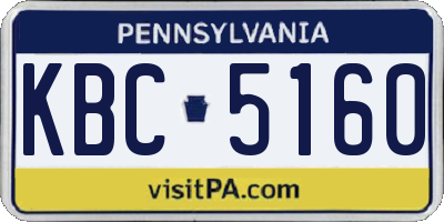 PA license plate KBC5160
