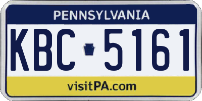 PA license plate KBC5161