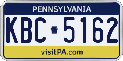 PA license plate KBC5162