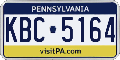 PA license plate KBC5164