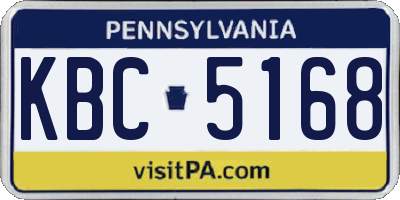 PA license plate KBC5168