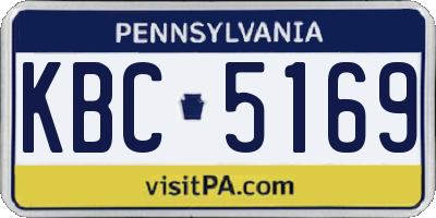 PA license plate KBC5169