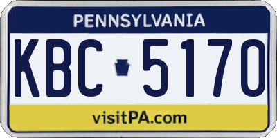 PA license plate KBC5170