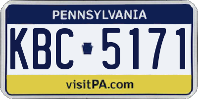 PA license plate KBC5171