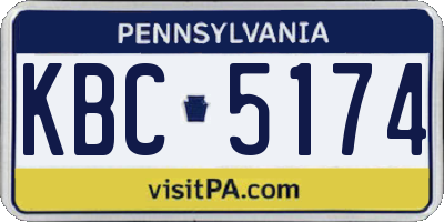 PA license plate KBC5174