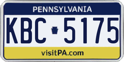 PA license plate KBC5175