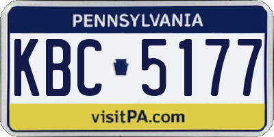 PA license plate KBC5177