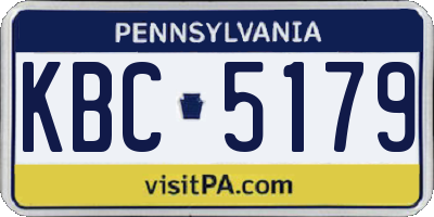 PA license plate KBC5179