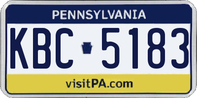 PA license plate KBC5183