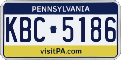 PA license plate KBC5186